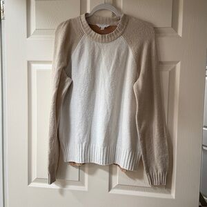 Beige and White Raglan Sweater